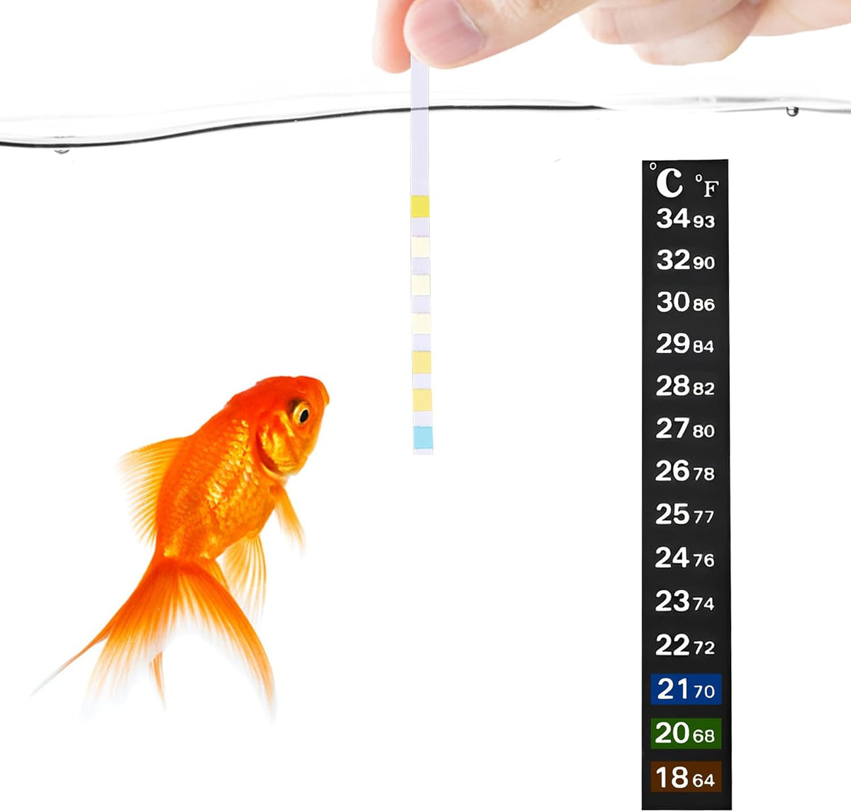 SunGrow Betta Fish Tank Thermometer Stick On - 100 Strips + 3 Thermometers - image 3