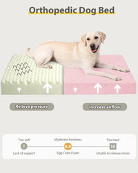 Orthopedic XL Dog Beds Large Sized with Washable Cover, 41x27 - 47.0"L x 29.0"W x 4.0"Th / Pink - image 3