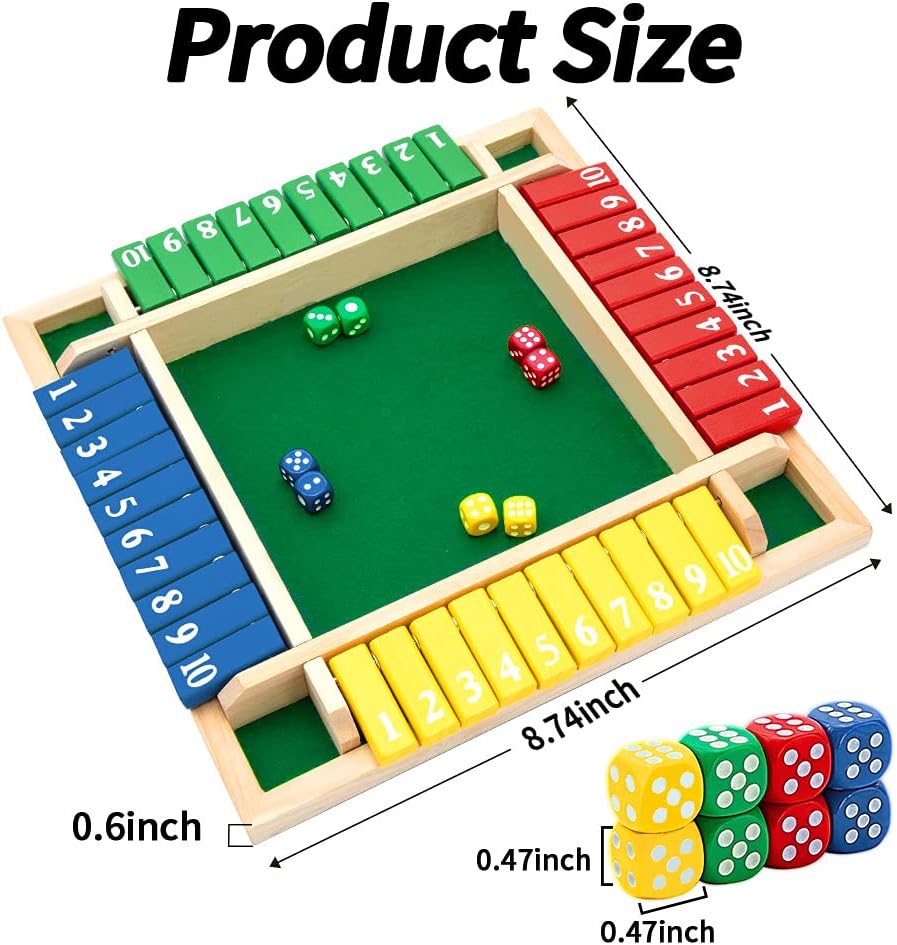 Nicecho Shut The Box Dice Game - 8.74 x 8.74 inches - image 2