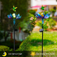 sunnylight solar wind spinner with purple petals and cracked glass ball - view 10