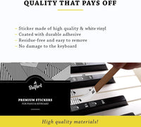 Belfort removable piano keyboard stickers with CDEFGAB note labels and beginner piano book - view 2