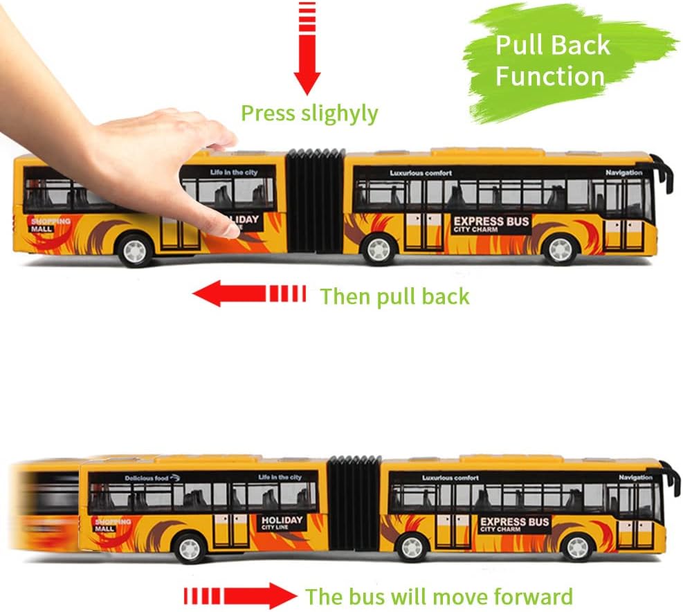 Crelloci City Bus Toy for Kids - Yellow - image 4