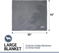 PetFusion Premium Dog and Cat Blanket, Grey or Brown – Essentials for Dogs - Plush / Large (53 x 41") / Grey - image 2