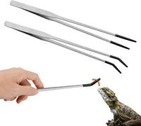 Novery 2PCS 10.6" Rubber Tip Reptile Feeding Tongs