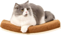 Curved Cat Shelves and Perches - Wood Shelf+Brown Cushion