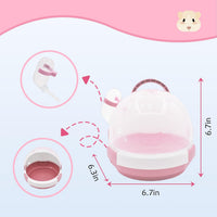 Hamster Carrier Cage Portable Cages Small Animals Carry Travel Case - 【Pink】 - image 2