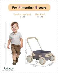 PULA Baby Push Walker with Wheels Toddler Wagon for First Learner - Purple - image 2