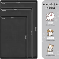 MateeyLife Silicone Cat & Dog Food Mat for Floors Waterproof - Black / 24"L x 16"W - image 2