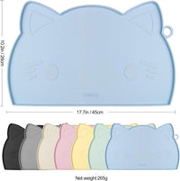 Coomazy Cat Food & Water Mat Thicker Non-Slip Silicone Mat - Blue / 17.7''L x 10''W - image 2