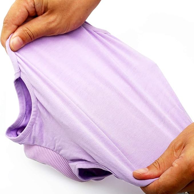 Cat Surgery Recovery Suit Cat Onesie for Cats After Surgery Spay Surgical Abdominal Wound Skin Diseases E-Collar Alternative Wear (Purple-L)