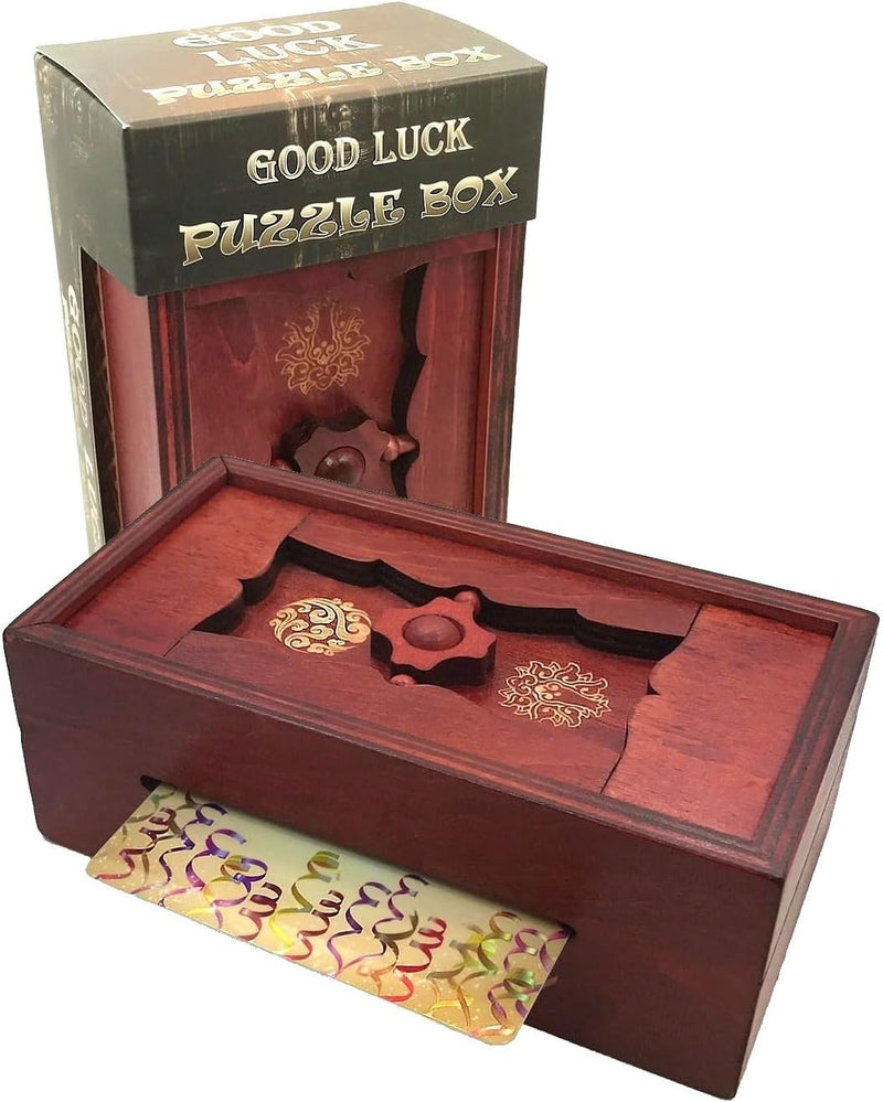 Good Luck Puzzle Box IQ Secret Money and Gift Card Holder Magic Trick - Small