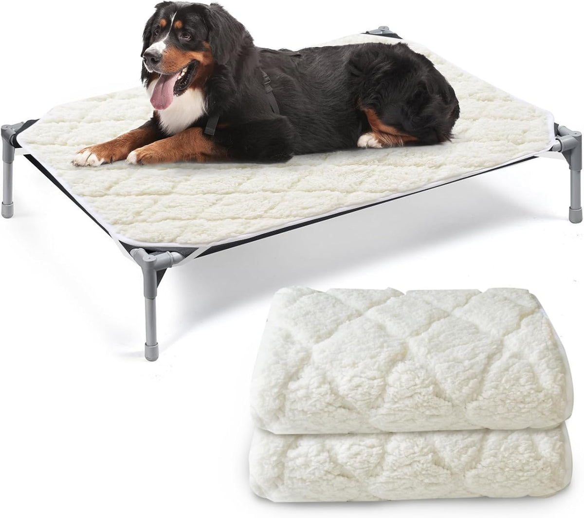 Elevated Dog Bed Pad Waterproof 2 Pack, Waterproof Pad Only – Essentials for Dogs - Large (32"W x 44"L)