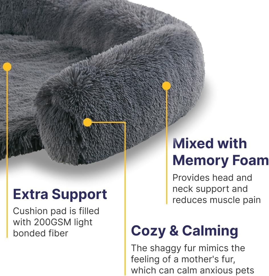 Codi Dog Couch Bed, Sofa Cover Mat - 45.0"L x 37.0"W x 6.0"Th / Dark Grey - image 2