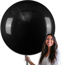 PartyWoo White Balloons 155pcs Matte White Latex Balloons Different - Black-y18 / 36 inch