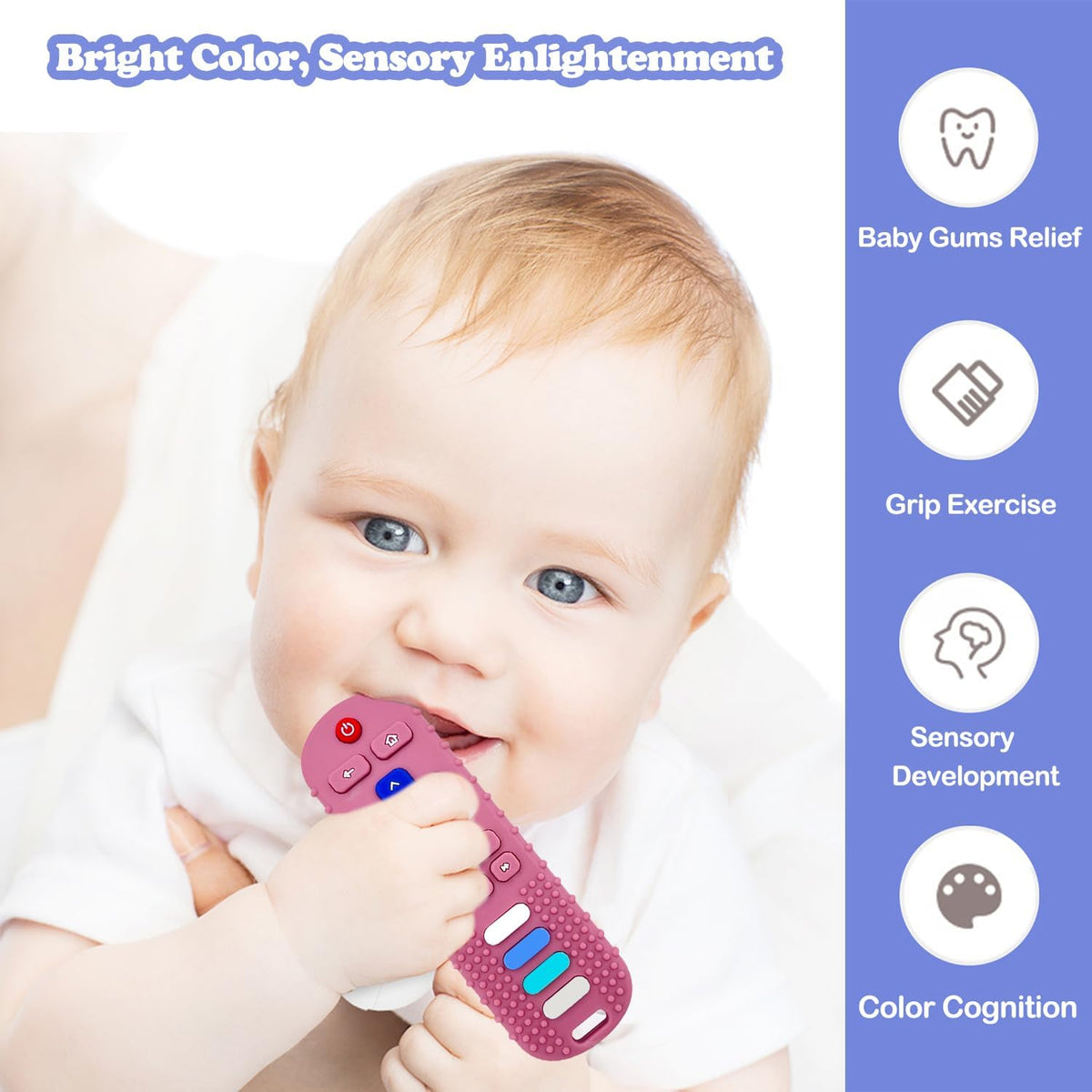 ROBBEAR Baby Teething Toys - 1 pack-Pink RC 2 / 1 pack - image 2