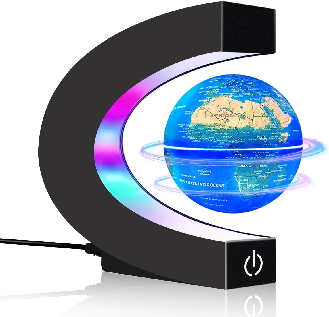 Magnetic Levitating Floating Globe with LED Lights - Blue Globe Glowing