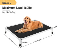 Veehoo Chew Proof Elevated Dog Bed, Cooling Raised Pet Cot - Black / 42.0"L x 30.0"W x 7.0"Th - image 2