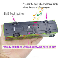 Ailejia yellow diecast city bus toy with pull back motor, lights and music - view 5