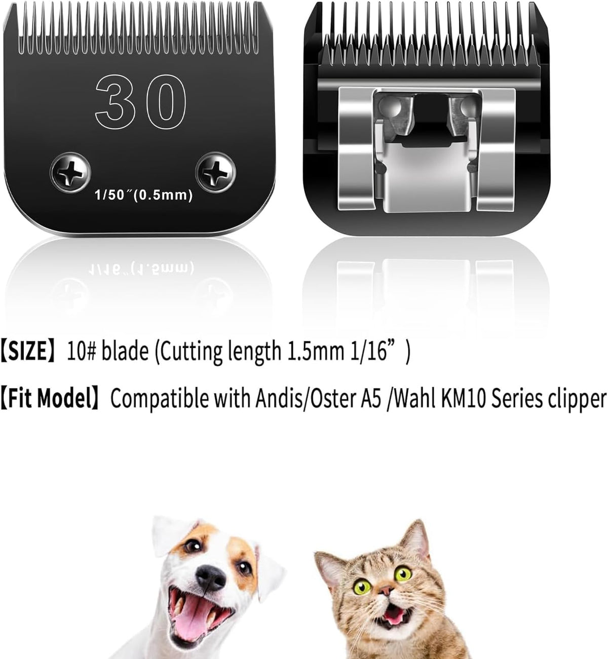 4PCS Dog Grooming Replacement Blades Compatible with Andis/Oster A5 – Essentials for Dogs - 2PC 3-3/4FC: 1/2" (13 mm) - image 4