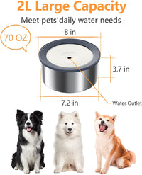 No Spill Dog Water Bowl, 1.5L Stainless Steel Slow Drinking Water Dish Dispenser, Spilling Drip - 2L - image 4