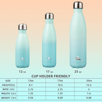 Insulated Water Bottles,25 oz Double Wall Stainless Steel Vacumm Metal Flask for Sports Travel,Mint