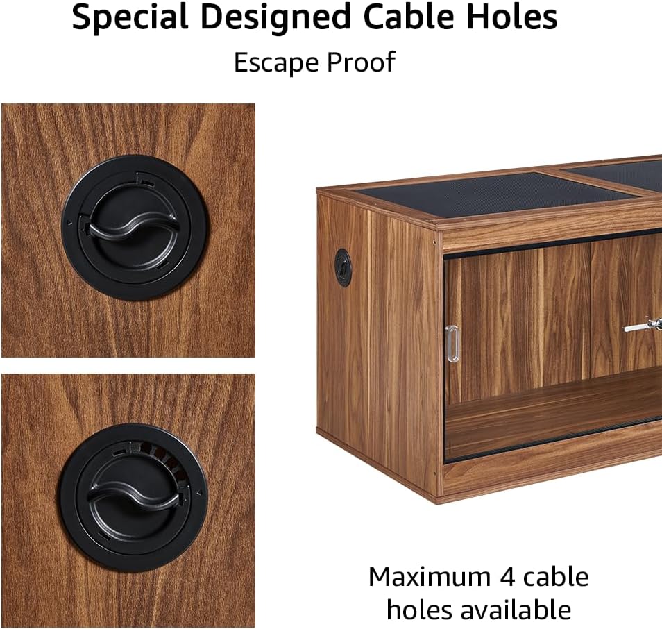 unipaws 110 Gallon Reptile Tank for Lizards - Walnut / 50 Gallon Tank - image 4