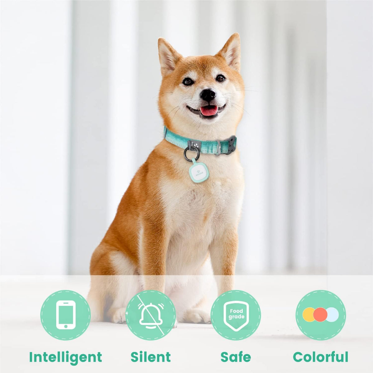 Pawaii Dog ID Tag, Silent Silicone QR Code Tag, Scan Alerts - Green - image 2