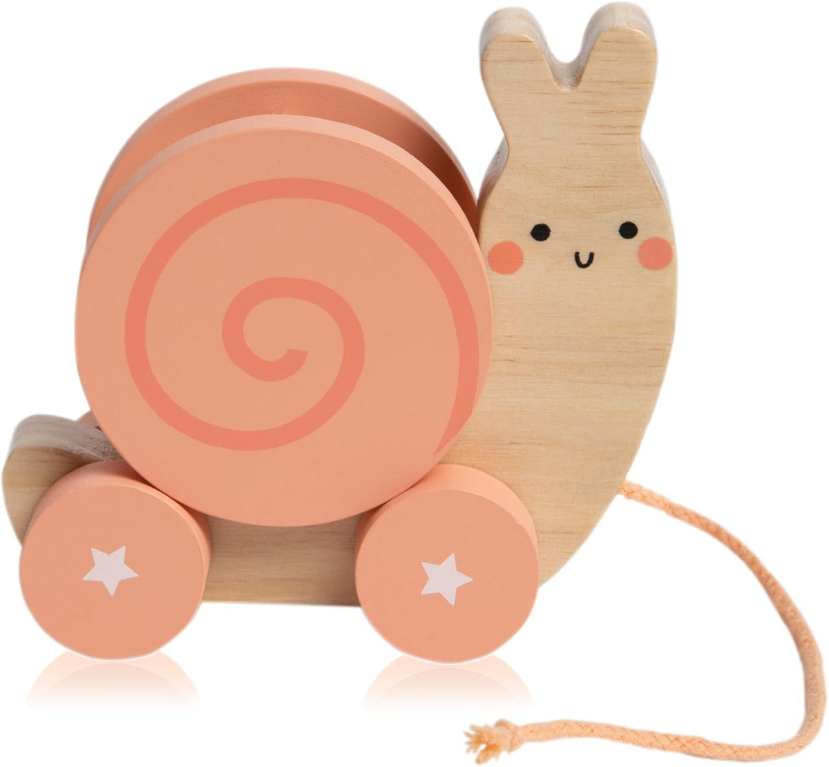 Pearhead Montessori Snail Pull Toy, Wooden Toddler Walking Toy – Fun for Kids & Family