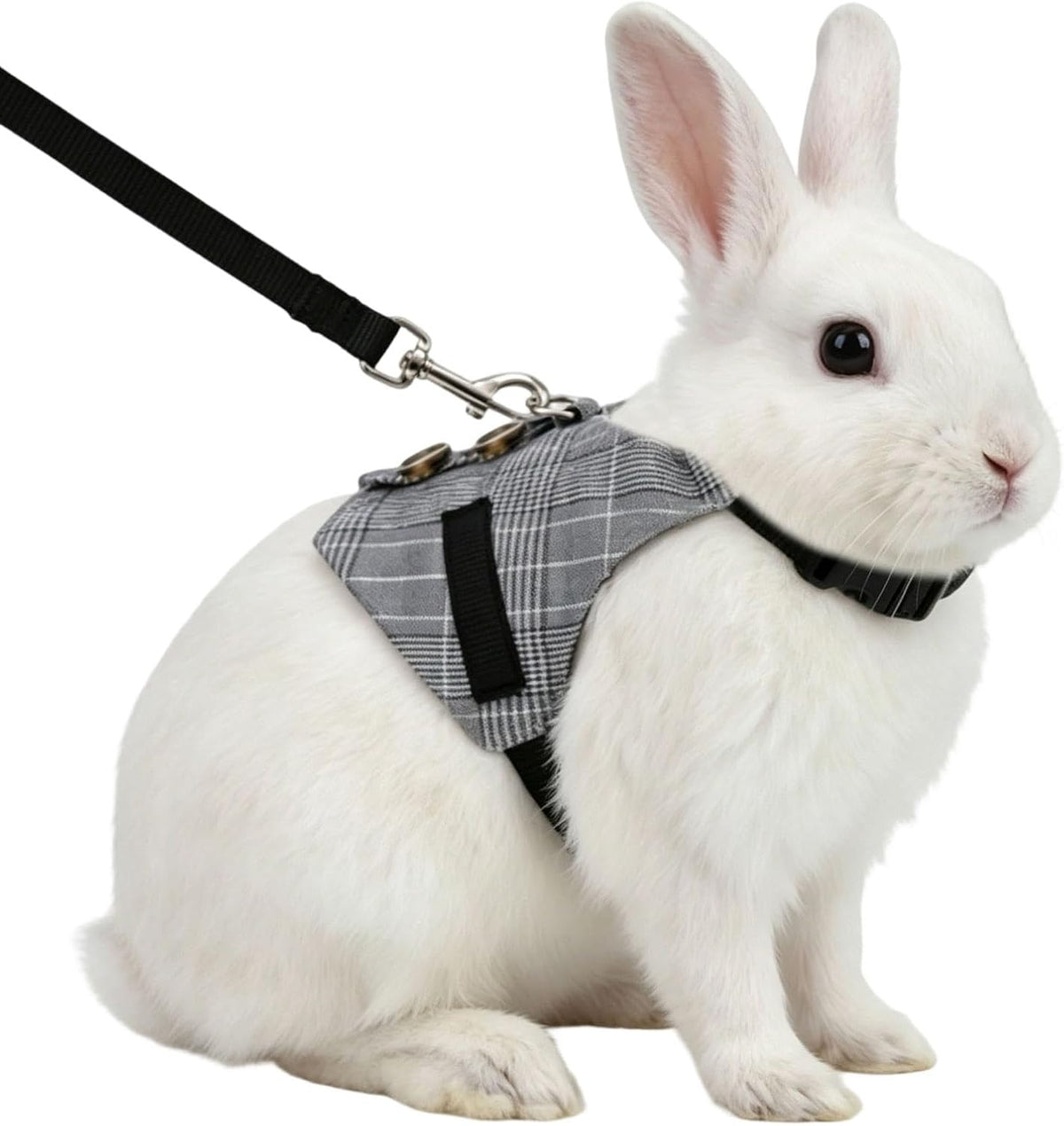 Hypeety adjustable rabbit vest harness and leash set with button decorations