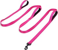3 Handle Dog Leash 10FT Triple Handle Reflective Large Medium Dogs – Essentials for Dogs - Pink