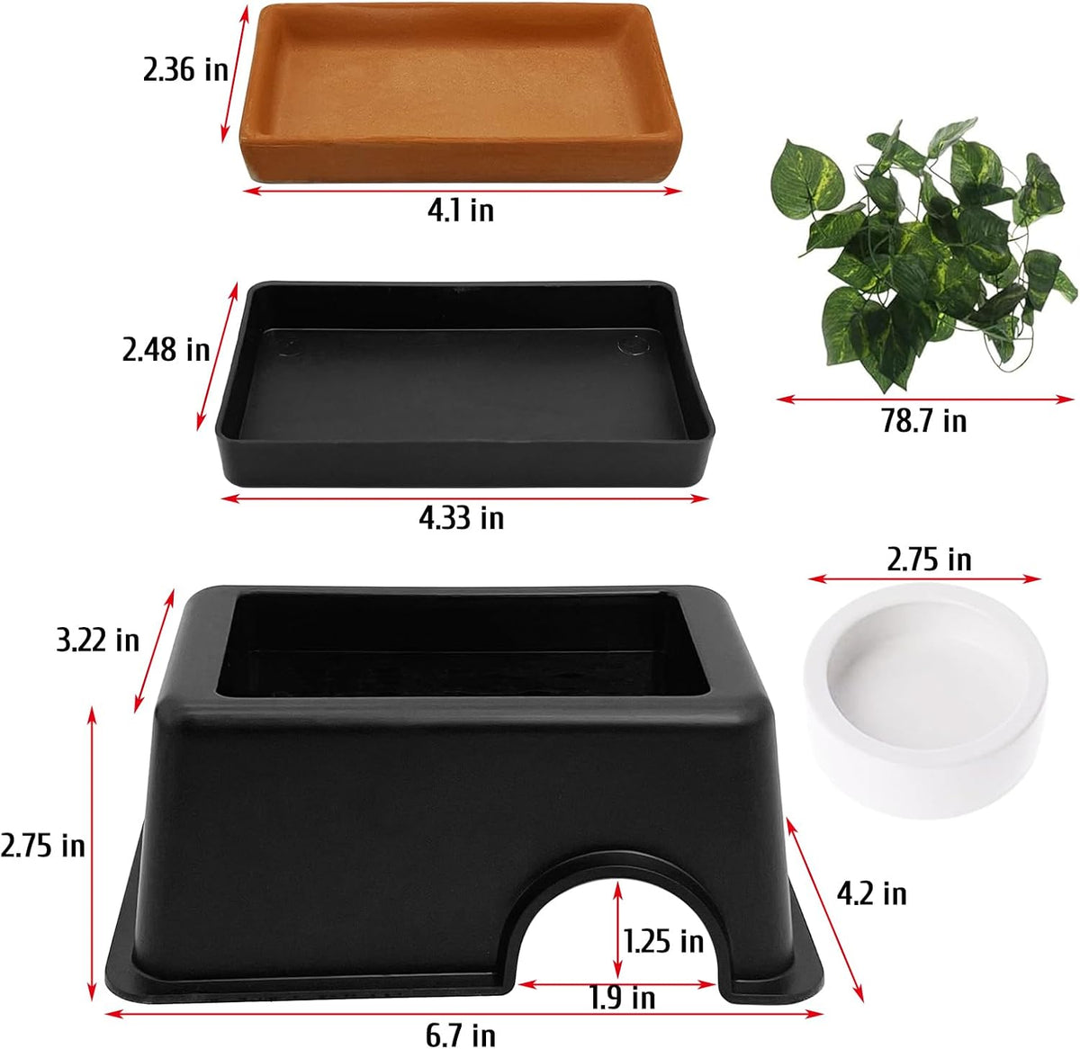 Leopard Gecko Humid Hide Reptiles Humidity Box – Essentials for Reptiles And Amphibians - Humidifying box-2Pack - image 2