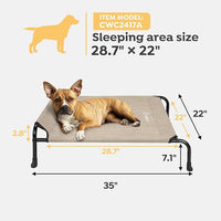 Veehoo Original Elevated Dog Cot - One-Sided Raised Headboard Cooling Pet Bed, Non-Slip & Breathable, L, CWC2417A