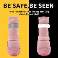 Dog Boots Waterproof Dog Shoes for Medium Large Dogs - Light Pink / Width 2.55 in - image 4