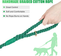 5 FT Handmade Rope Dog Leash for Small Medium and Large Dogs – Essentials for Dogs - 5FT x 1/2in (Pack of 1) / Dark Green - image 3