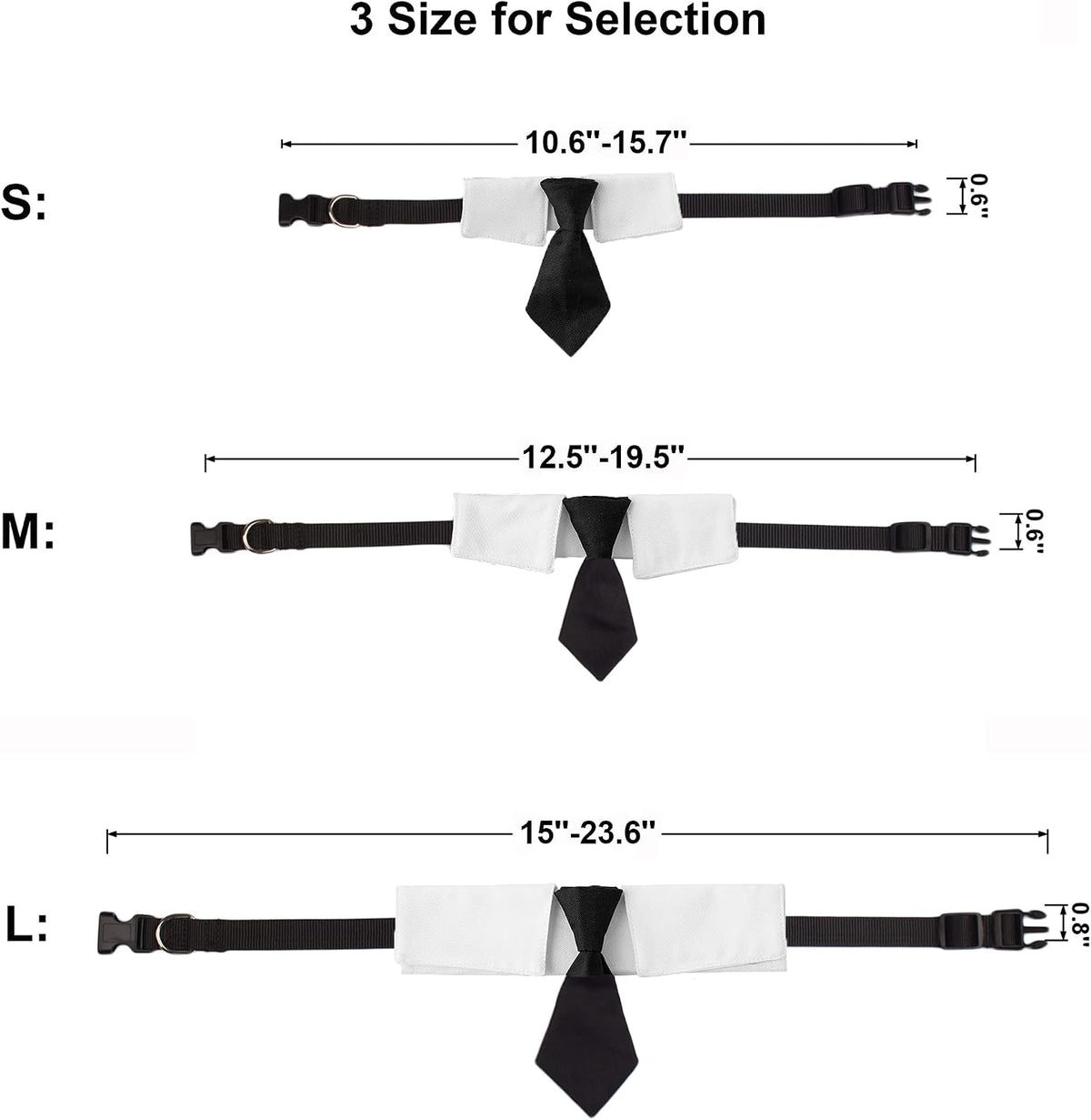 ADOGGYGO Dog Tuxedo Collar, Wedding Dog Bow Tie - Small / Tie - image 2
