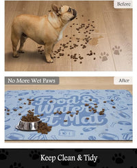 Pet Feeding Mat-Absorbent Dog Mat for Food and Water Bowl-No Stains Quick Dry Water Dispenser Mat-Dog Accessories Pet Supplies-Bowl for Messy Drinkers（Words,17"x34"