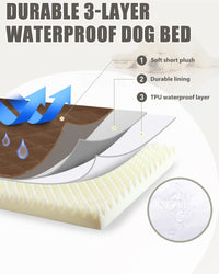 Orthopedic XL Dog Beds Large Sized with Washable Cover, 41x27 - 41.0"L x 27.0"W x 3.5"Th / Brown - image 3
