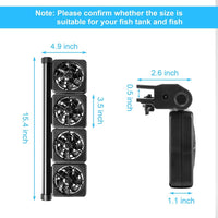 DaToo 3 Fans Aquarium Chiller Fish Tank Fan Aquarium Cooling Fan - 4 Fans - image 2