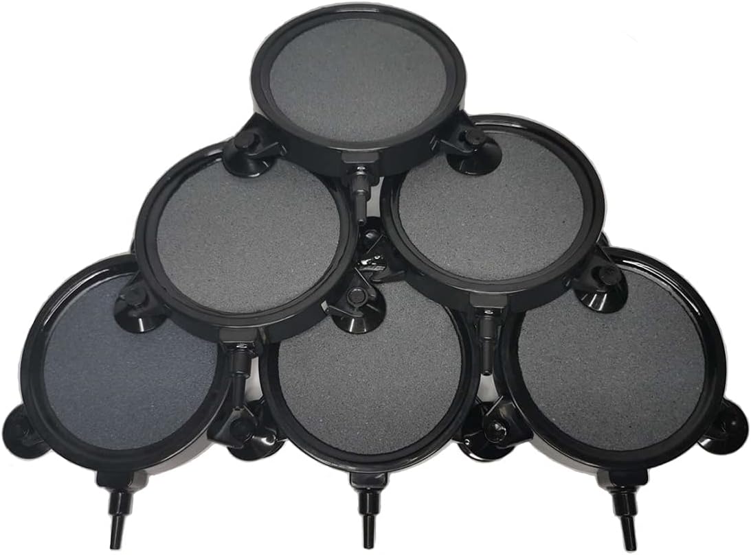 PINVNBY 4.2-Inch Air Stone Disc Bubble Diffuser with Suction Cups - 6 PCS