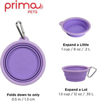 Prima Pet Expandable/ Collapsible Silicone Food & Water Travel Bowl - Purple / SMALL (1.5 CUPS) - image 3