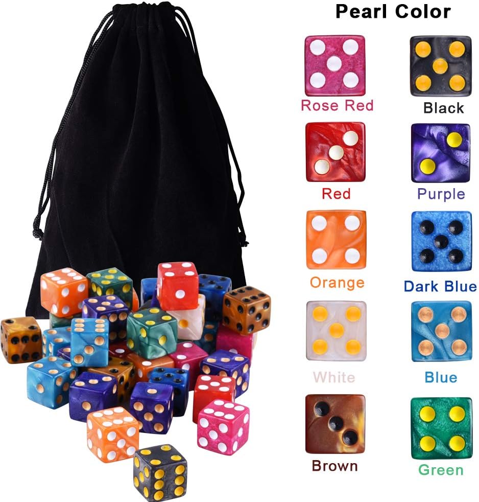 AUSTOR 100 Pcs 6 Sided Game Dice Set - 100 Pieces Square C - image 3