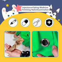 Kukaster Pet Cat’s Restraint Bag for Claw Care Nail Trimming Anti-Scratching Grooming Bag for Cats Medical Examination（Yellow-l