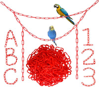 200Pcs Black C-Clips Plastic Chain Links for Birds & Small Pets – Essentials for Birds - Red / 200Pcs