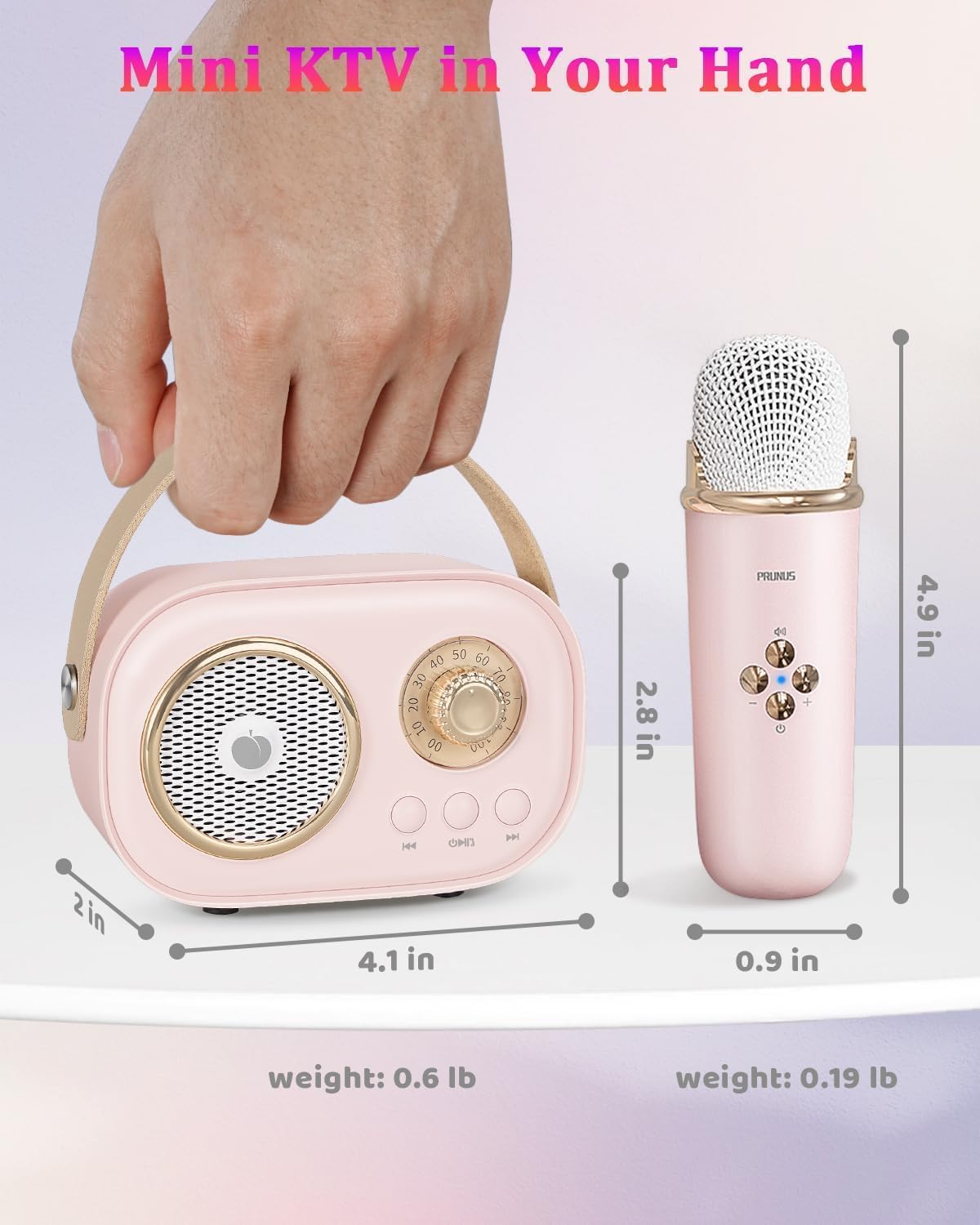 PRUNUS C20 Mini Karaoke Machine - C20-Pink - image 4