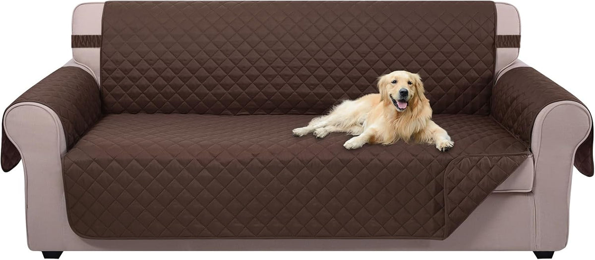 U-NICE HOME Loveseat Sofa Cover for 2 Cushion Couch, Dark Grey – Essentials for Pets - Chocolate/Chocolate / 68"sofa L - Large