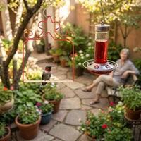 4-Pack Metal Hummingbird Swings Black – Essentials for Birds - Red - image 2