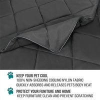PetAmi Cooling Dog Blanket Lightweight for Small Pet Cat, 24x32 - Grey / Queen (90x90) - image 4
