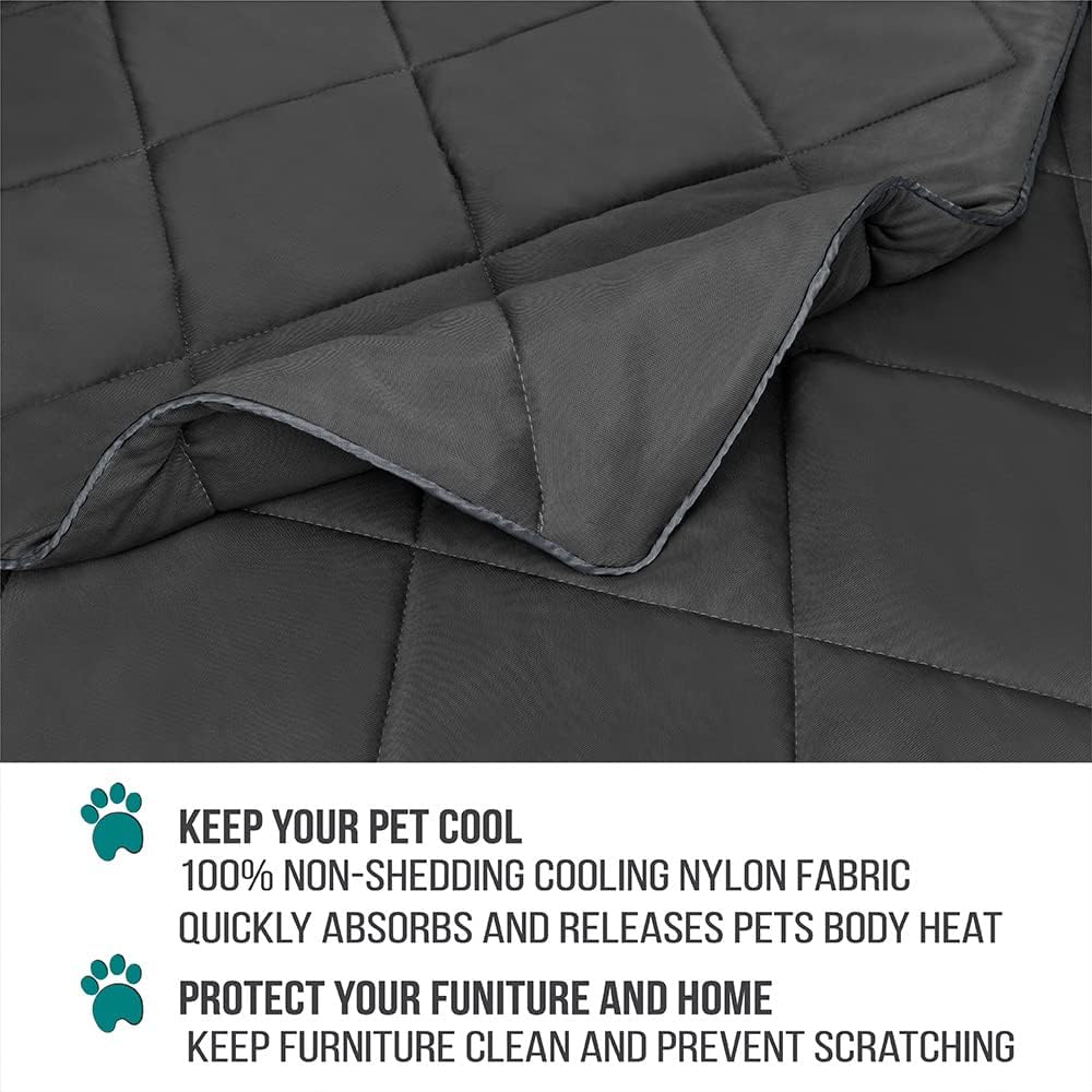 PetAmi Cooling Dog Blanket Lightweight for Small Pet Cat, 24x32 - Grey / Queen (90x90) - image 4