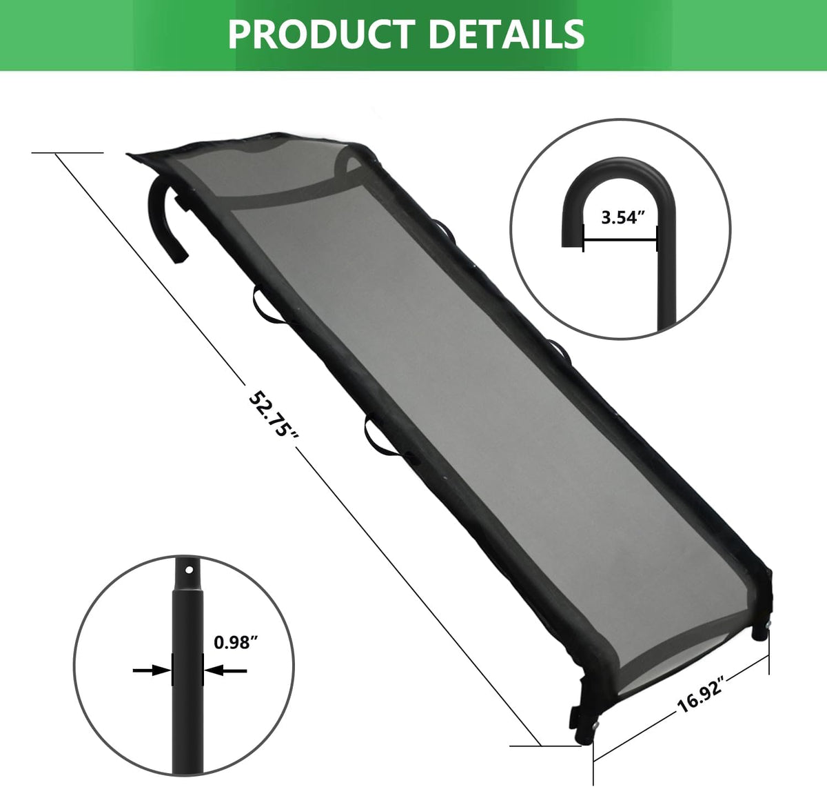 Eurmax USA Universal Trampoline Ladder - Black-Slide w/ shoes pocket - image 4