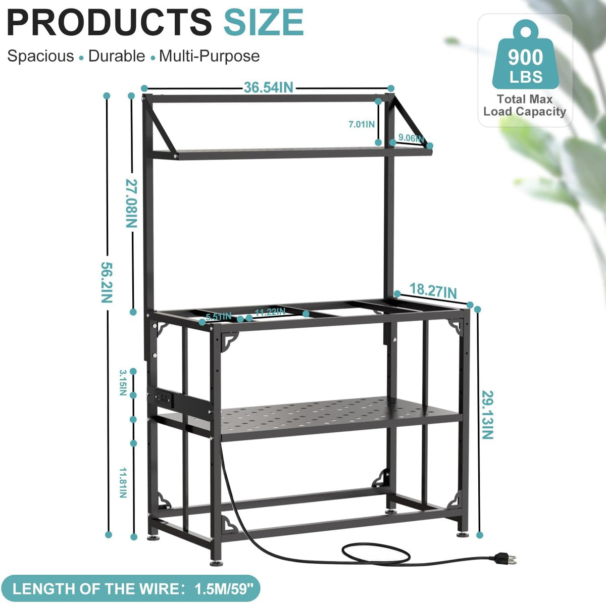 TOCRETOARE Fish Tank Stand 40 Gallon - 36.5"x18.2"x56.2" - image 3
